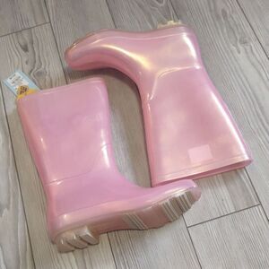 (69-3629)  Cat & Jack Pink Rain Boots Size 6